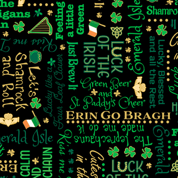 St. Paddy's Cheer 30823-J Black from Quilting Treasures Fabrics