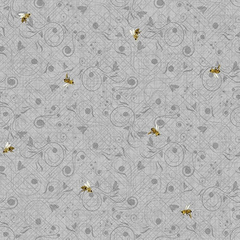 Sweet Bees 1772-90 Gray by Barb Tourtillotte from Henry Glass Fabrics