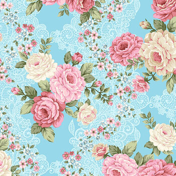 My Victorian Garden 3410-77 Blue by Mary Jane Carey from Henry Glass Fabrics