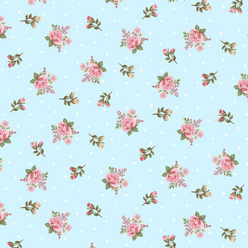 My Victorian Garden 3412-17 Lt. Blue by Mary Jane Carey from Henry Glass Fabrics