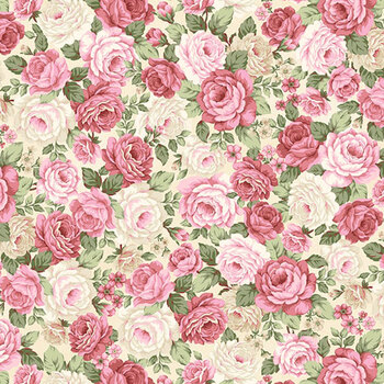 My Victorian Garden 3413-44 Cream by Mary Jane Carey from Henry Glass Fabrics