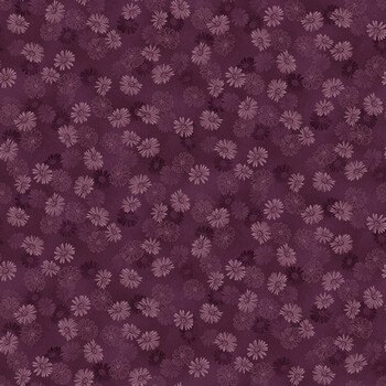 Flossie's Flowers 3373-85 Aubergine by Janet Rae Nesbitt from Henry Glass Fabrics