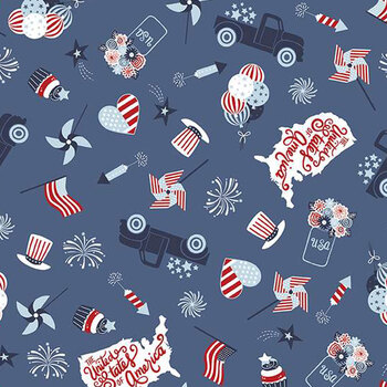 Stars and Stripes Forever C15710-BLUE by Lori Whitlock for Riley Blake Designs