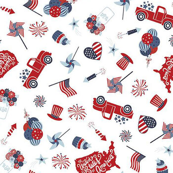 Stars and Stripes Forever C15710-WHITE by Lori Whitlock for Riley Blake Designs