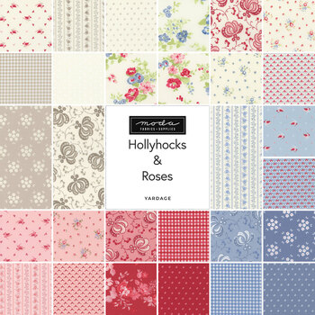 Hollyhocks & Roses  Yardage by Bunny Hill Designs for Moda Fabrics