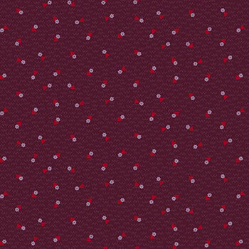 Pansy For Your Thoughts 1699-58 Maroon by Hannah West from Henry Glass Fabrics