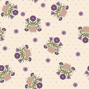 Pansy For Your Thoughts 1707-33 Cream by Hannah West from Henry Glass Fabrics