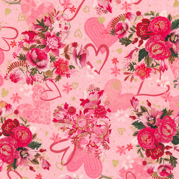 Hearts In Bloom 22872-97 Rose by Victoria Nelson from Robert Kaufman Fabrics
