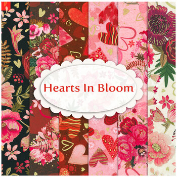 Hearts In Bloom  6 FQ Set by Victoria Nelson from Robert Kaufman Fabrics