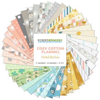 Cozy Cotton Flannel  Charm Square - Muted Rainbow from Robert Kaufman Fabrics