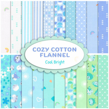 Cozy Cotton Flannel  20 FQ Set - Cool Bright from Robert Kaufman Fabrics