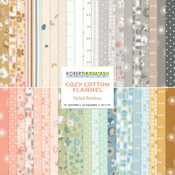 Cozy Cotton Flannel  Ten Square - Muted Rainbow from Robert Kaufman Fabrics