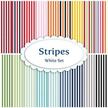 Stripes  18 FQ Set - White Set from Riley Blake Designs
