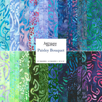 Paisley Bouquet - Artisan Batiks  Ten Square by Lunn Studio from Robert Kaufman Fabrics