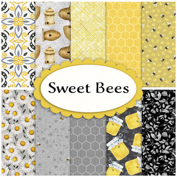 Sweet Bees  Yardage by Barb Tourtillotte from Henry Glass Fabrics