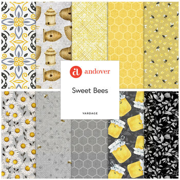 Sweet Bees  Yardage by Barb Tourtillotte for Henry Glass Fabrics