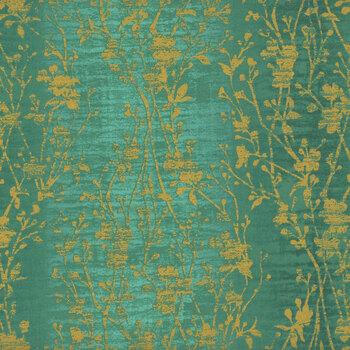 Shiny Objects Velvety Vines 3022-001 Turquoise Metallic from RJR Fabrics