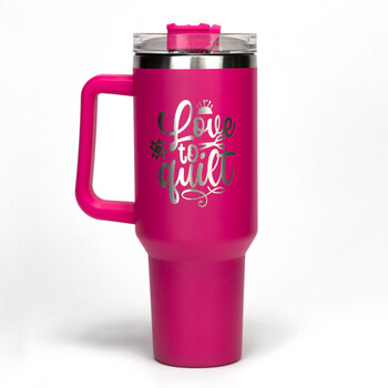 Love to Quilt Pink Stainless Steel Tumbler 40oz