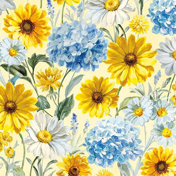 Bees & Blooms 89282-554 Yellow by Danhui Nai from Wilmington Prints