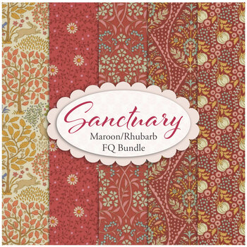 Sanctuary  5 FQ Set - Maroon and Rhubarb by Tone Finnanger for Tilda