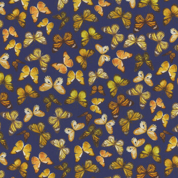 Sunflower Farm BUG-CD3367 Navy by Timeless Treasures Fabrics