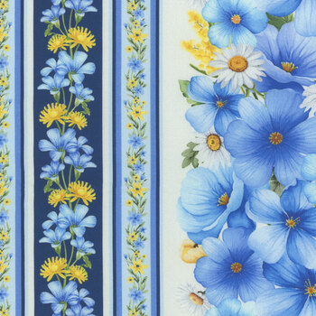 Bee & Bee Kind FLEUR-CD3257 Blue by Timeless Treasures Fabrics