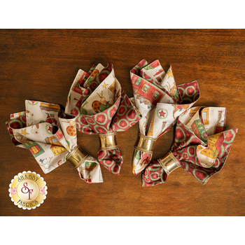  Cloth Napkins Kit - Up On The Housetop - Makes 4