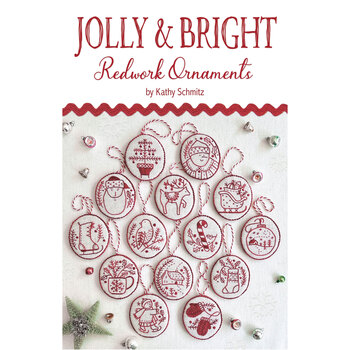 Jolly & Bright Redwork Ornaments Pattern