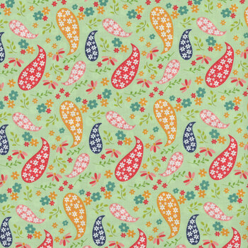 Raspberry Summer 37691-15 Mint by Sherri And Chelsi from Moda Fabrics