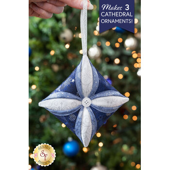  Cathedral Window Ornaments Kit - Stof Christmas 2024 - Blue - Makes 3