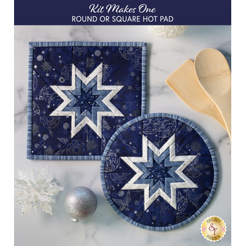  Folded Star Hot Pad Kit - Stof Christmas 2024 - Round OR Square - Dark Blue