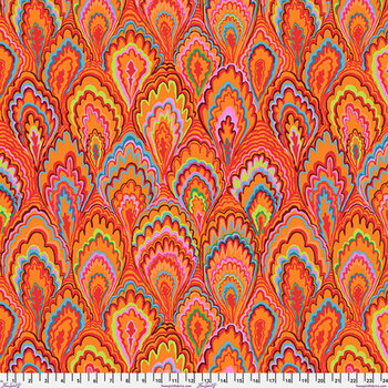 Kaffe Fassett Collective Classics Plus PWGP207.RED Marble Scallops - Red from FreeSpirit Fabrics