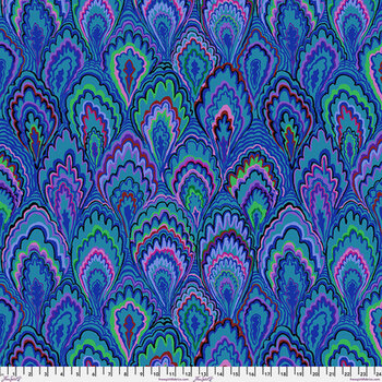 Kaffe Fassett Collective Classics Plus PWGP207.BLUE Marble Scallops - Blue from FreeSpirit Fabrics