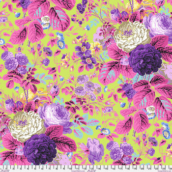 Kaffe Fassett Collective Classics Plus PWPJ053.LIME Gradi Floral - Lime by FreeSpirit Fabrics