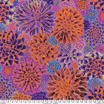 Kaffe Fassett Collective Classics Plus PWPJ113.PURPLE House Leeks - Purple by FreeSpirit Fabrics