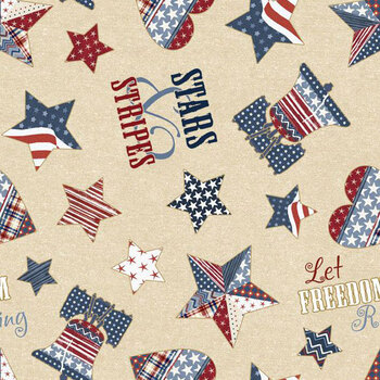 Stars of Valor 30085-234 Cream by Beth Grove for Wilmington Prints