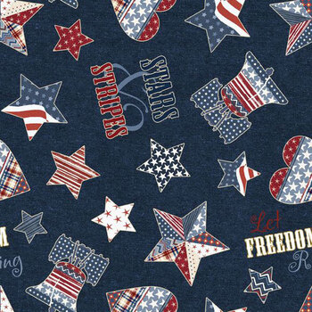 Stars of Valor 30085-434 Navy by Beth Grove for Wilmington Prints