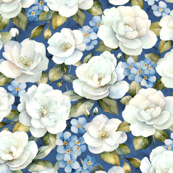 Blue Harmony 33899-417 Dark Blue by Nancy Mink for Wilmington Prints