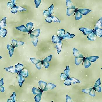 Blue Harmony 33900-747 Green by Nancy Mink for Wilmington Prints