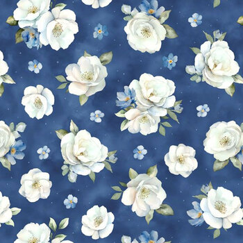 Blue Harmony 33901-417 Dark Blue by Nancy Mink for Wilmington Prints