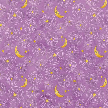 Ghoul Friends C16054-PURPLE Stars And Moon by Teresa Kogut for Riley Blake Designs