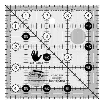 Creative Grids Left Handed Quilt Ruler 4-1/2