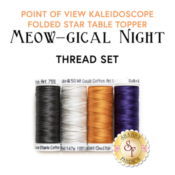  Point of View Kaleidoscope Folded Star Table Topper Kit - Meow-gical Night - 4pc Thread Set