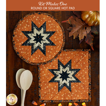  Folded Star Hot Pad Kit - Nevermore - Round OR Square - Orange