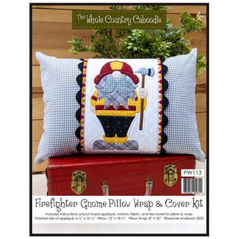 Firefighter Gnome Pillow Wrap & Cover Kit by The Whole Country Caboodle