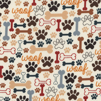 Happiness Has Paws DOG-CD2372-CREAM by Timeless Treasures Fabrics