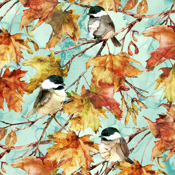 Autumn Breeze DP28057-62 Turq Multi by Northcott Fabrics