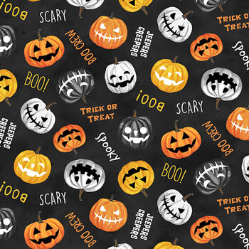 The Boo Crew 28203-99 Black Multi by Northcott Studio for Northcott Fabrics