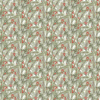 The Christmas Mouse Flannel F28040-10 White/Green by Sarah Summers for Northcott Fabrics