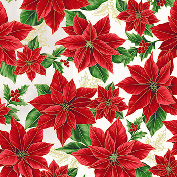 Blooming Holidays X7787-20G-Natural-Gold  by Hoffman Fabrics